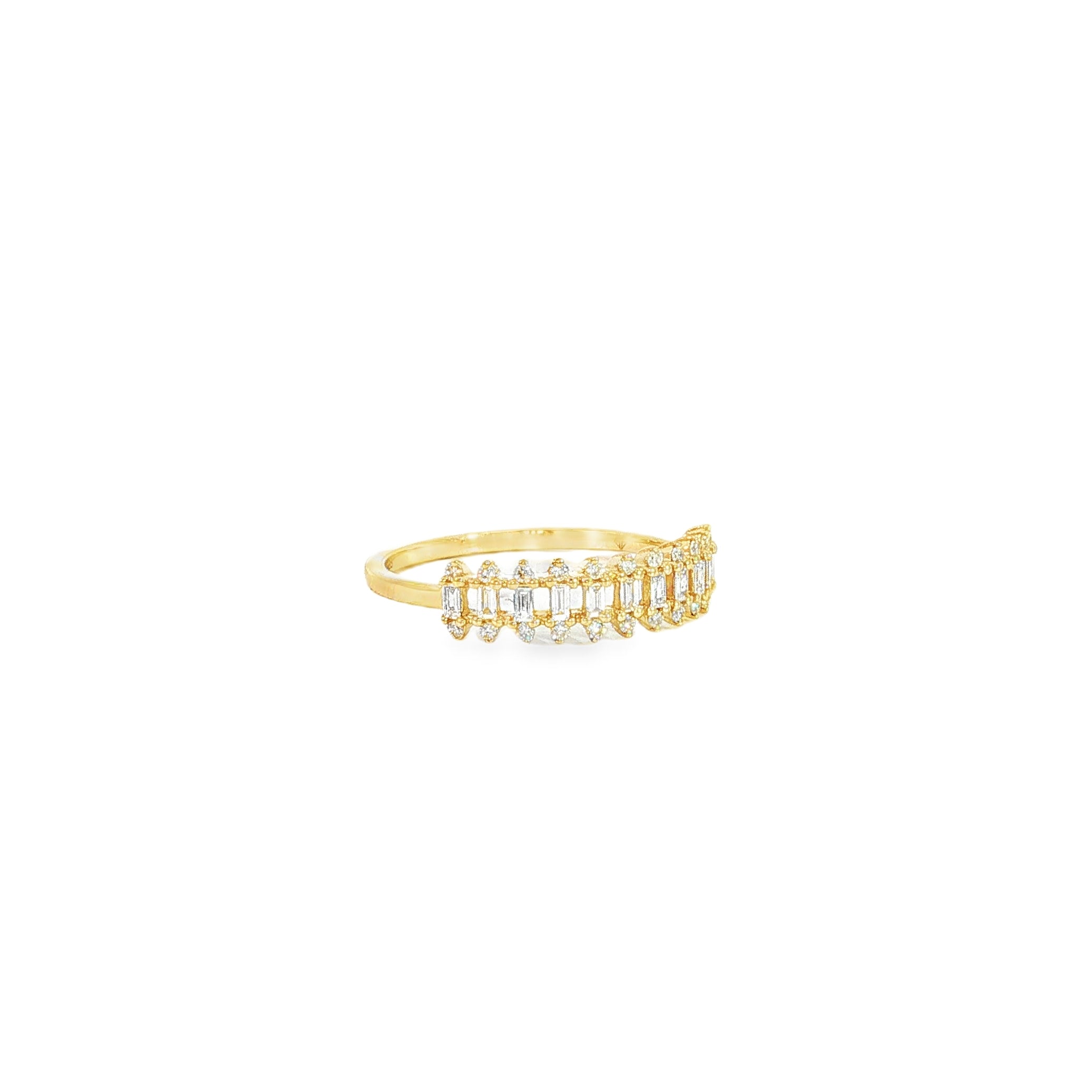 Half Eternity Baguette and Round Diamond Ring