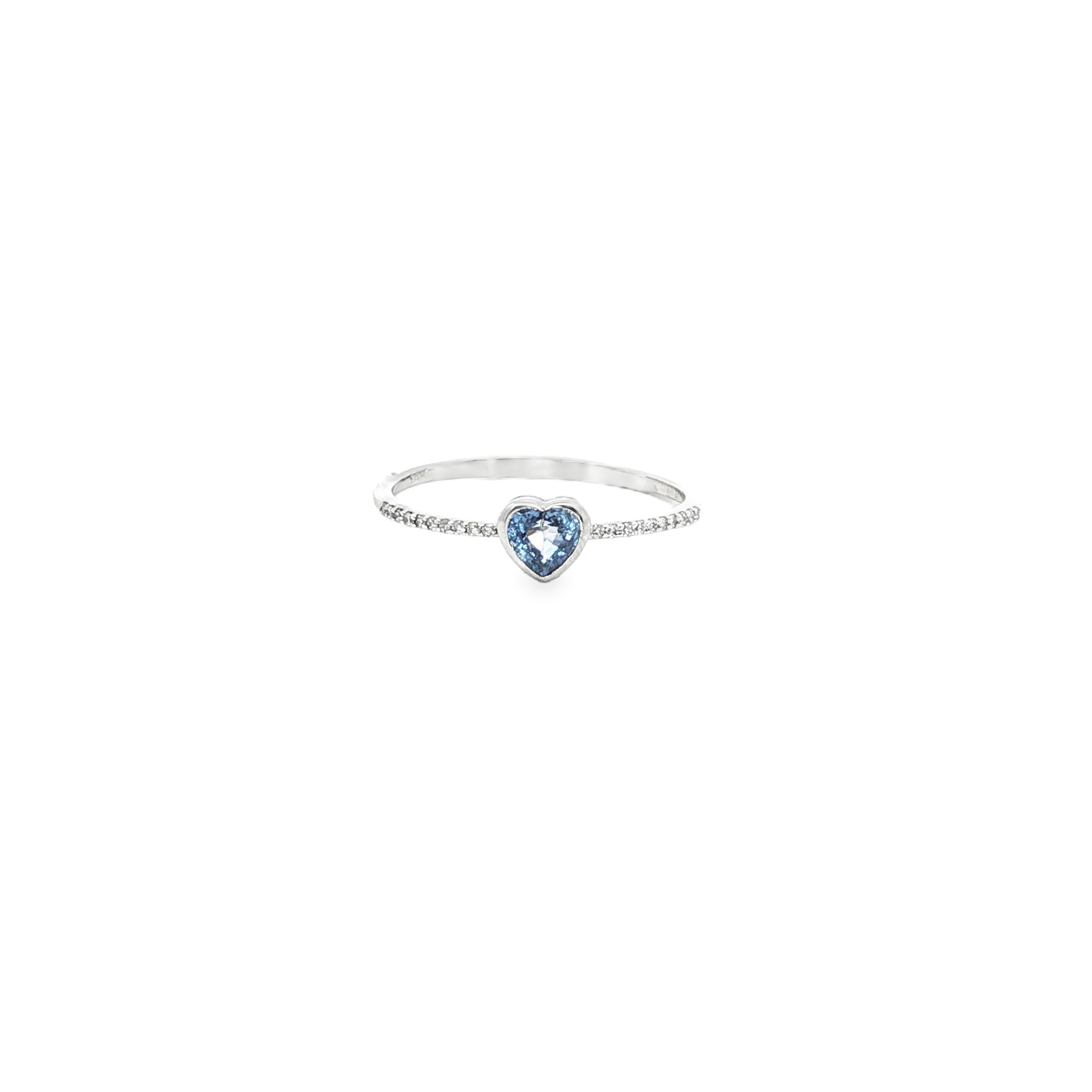 Heart-Shaped Blue Sapphire Ring