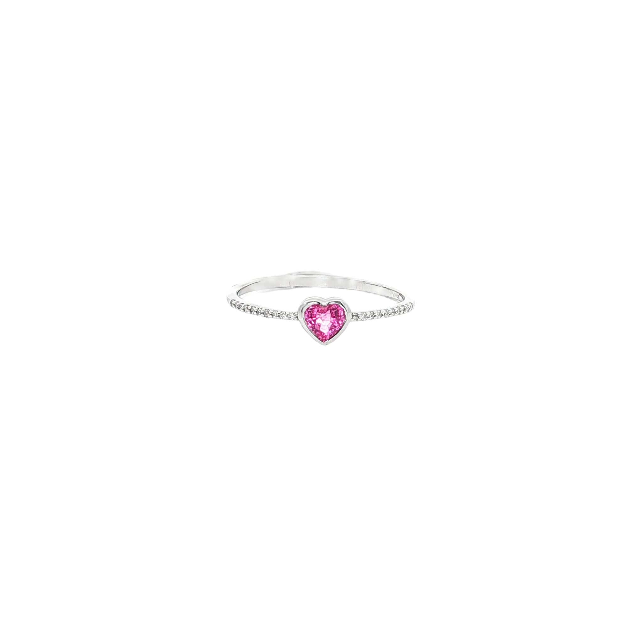 Heart-Shaped Pink Sapphire Ring