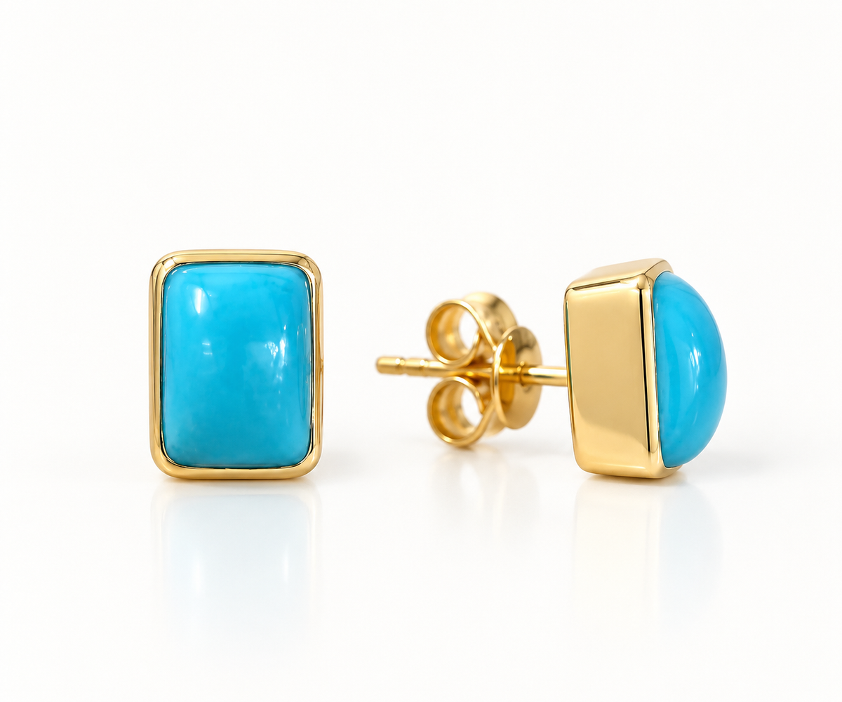 Turquoise Bezel Studs