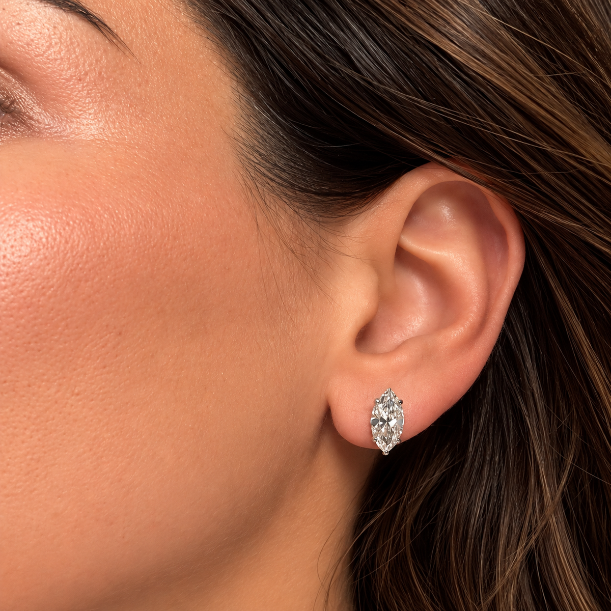 The Marquise Solitaire Studs | 3 CTW Lab-Grown Diamonds