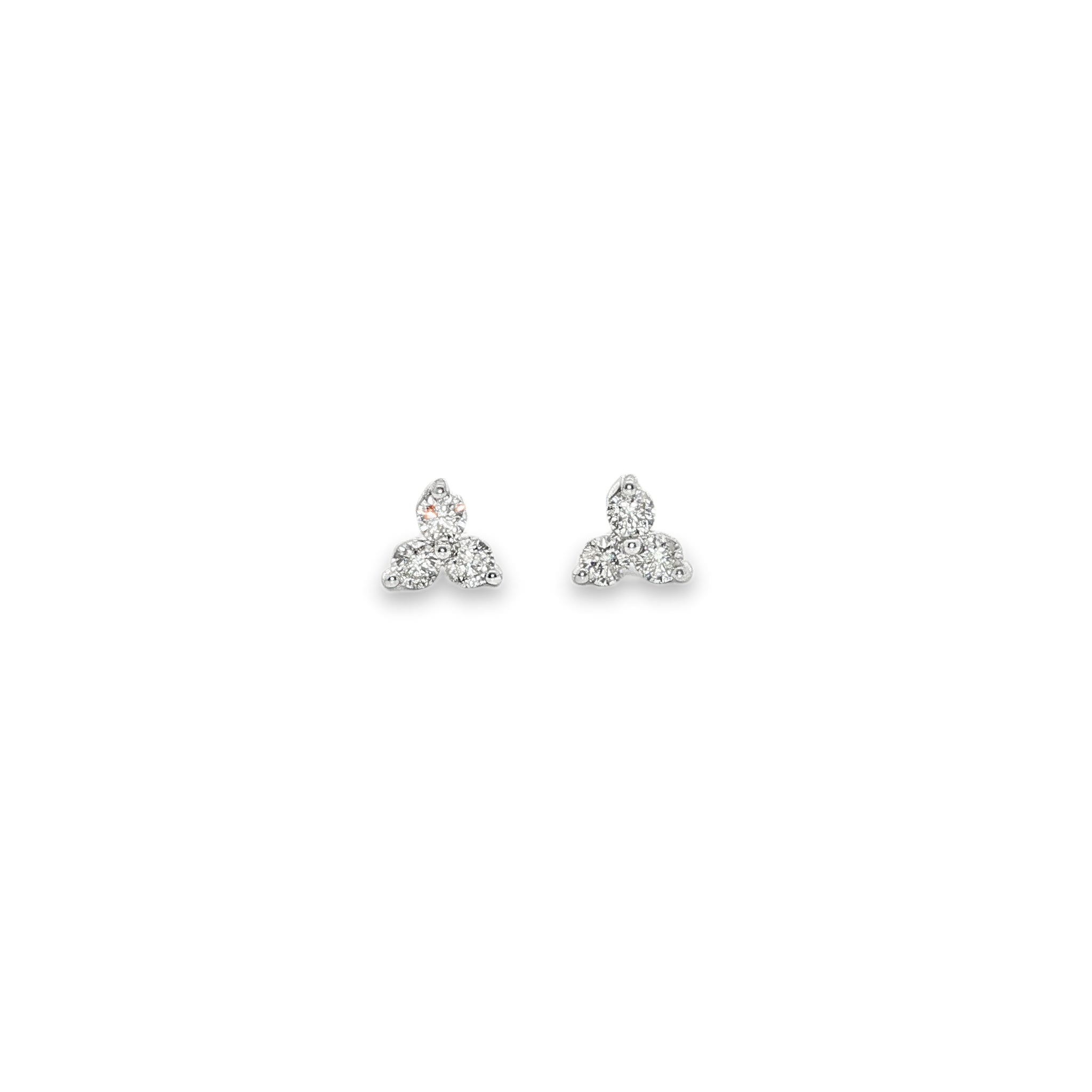 Mini Diamond Trefoil Cluster Earrings