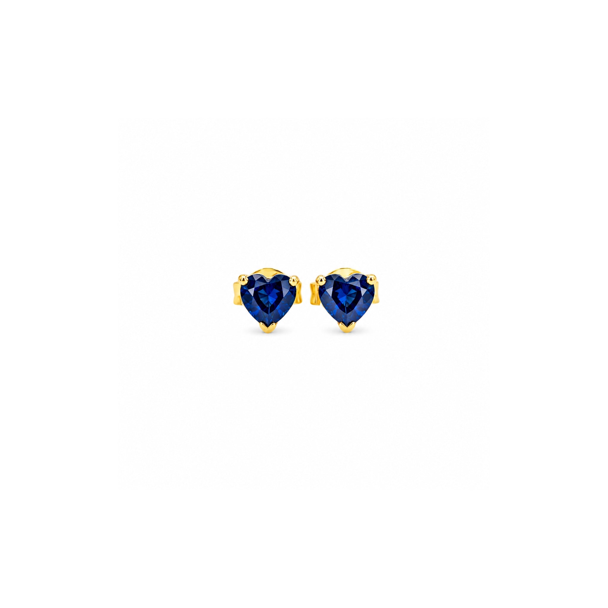 Mini Heart Blue Sapphire Stud
