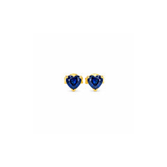 Mini Heart Blue Sapphire Stud