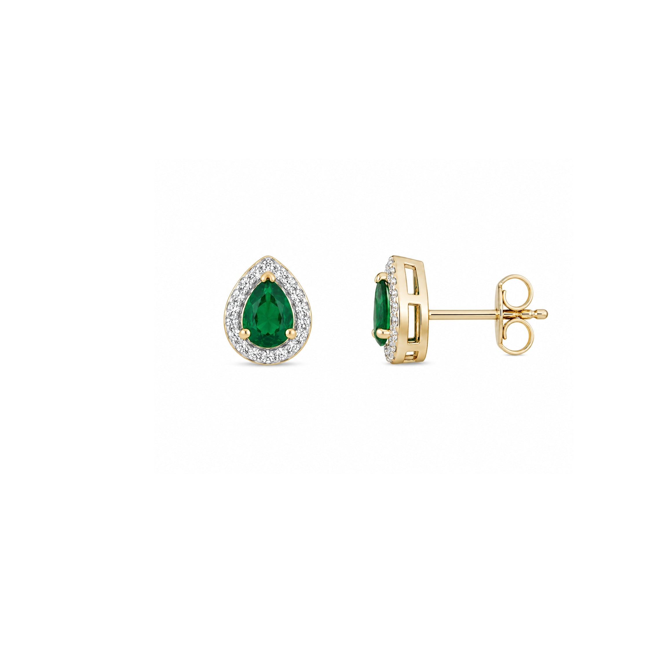Mini Pear-Cut Emerald with Diamond Halo