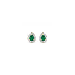 Mini Pear-Cut Emerald with Diamond Halo