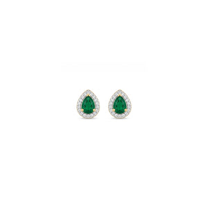Mini Pear-Cut Emerald with Diamond Halo