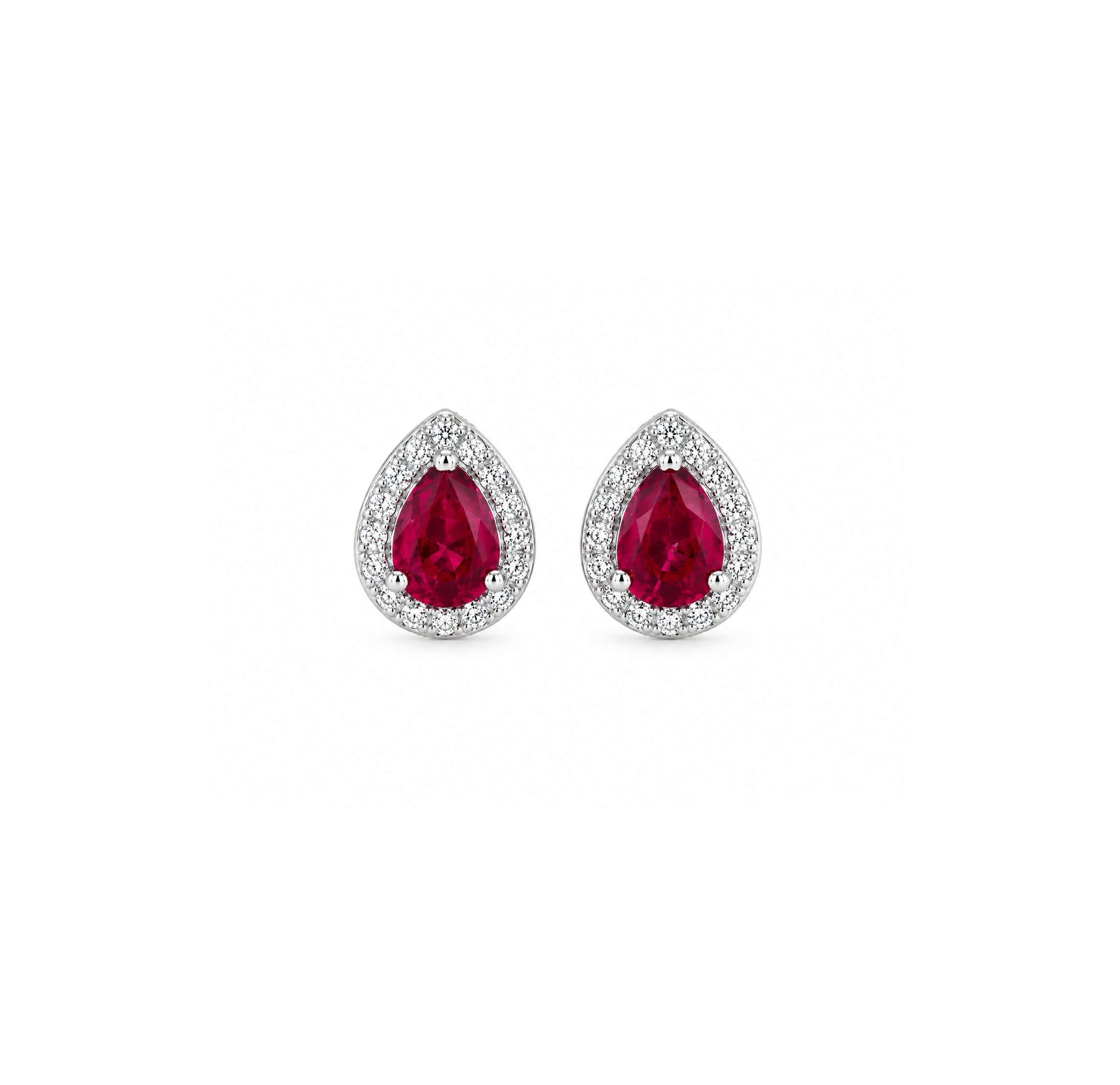 Mini Pear-Cut Ruby with Diamond Halo