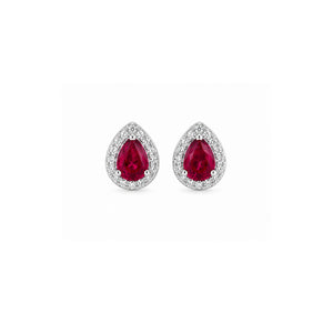 Mini Pear-Cut Ruby with Diamond Halo