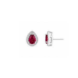 Mini Pear-Cut Ruby with Diamond Halo