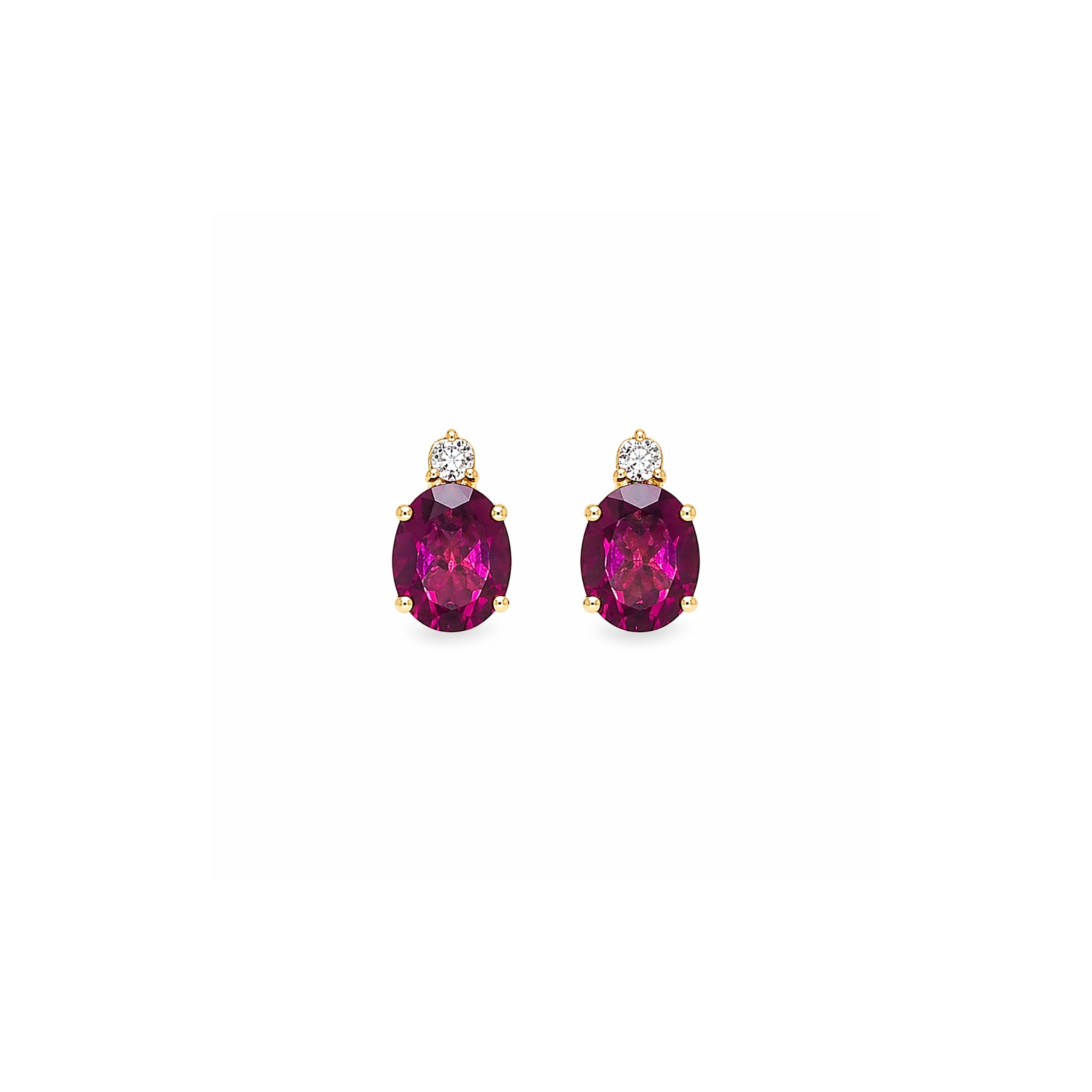Mini Rhodolite Pineapple Earirngs with Diamond