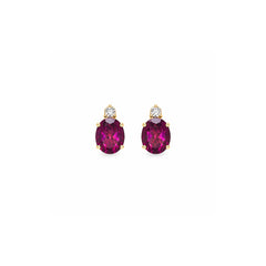 Mini Rhodolite Pineapple Earirngs with Diamond
