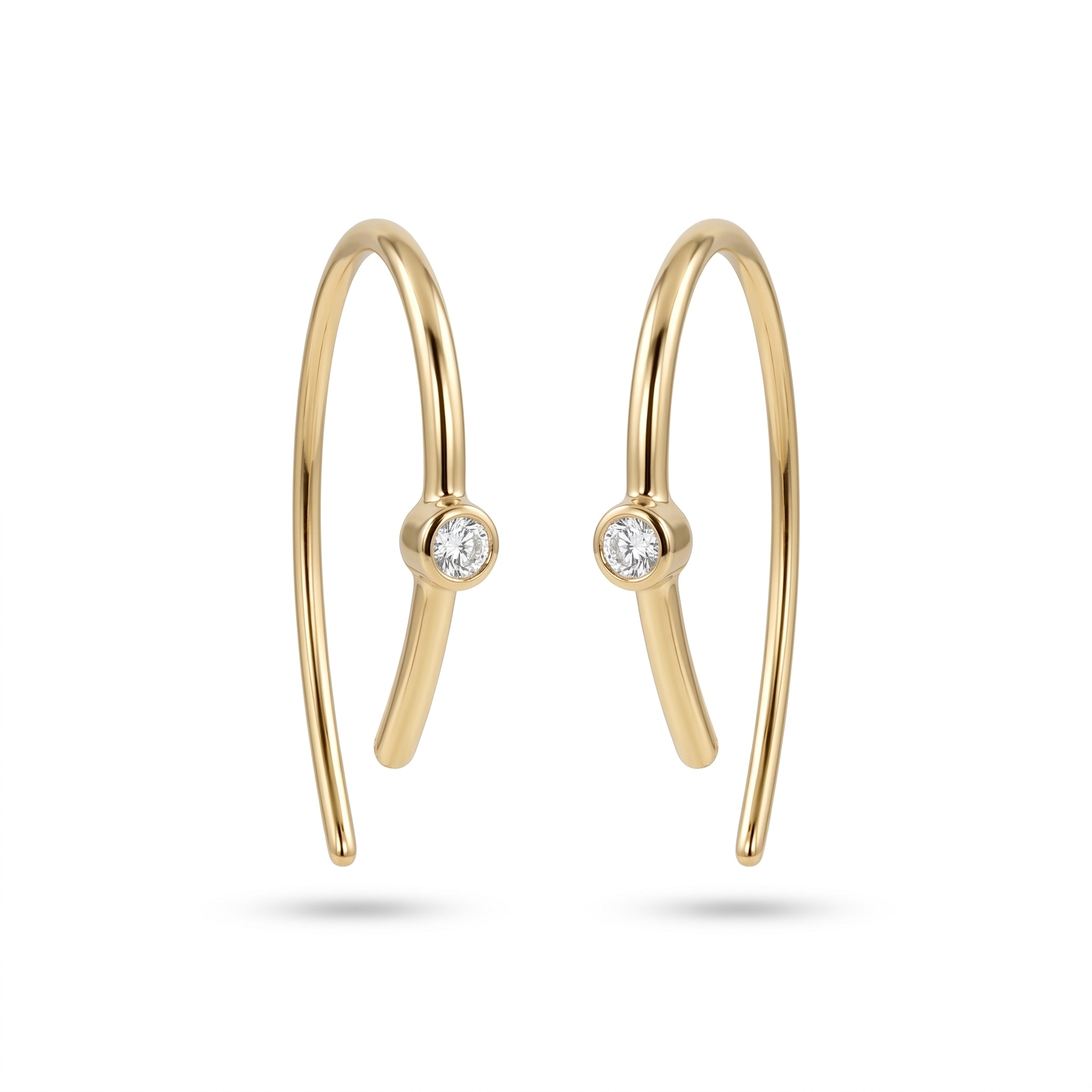 Open Wire Diamond Bezel Single Earring