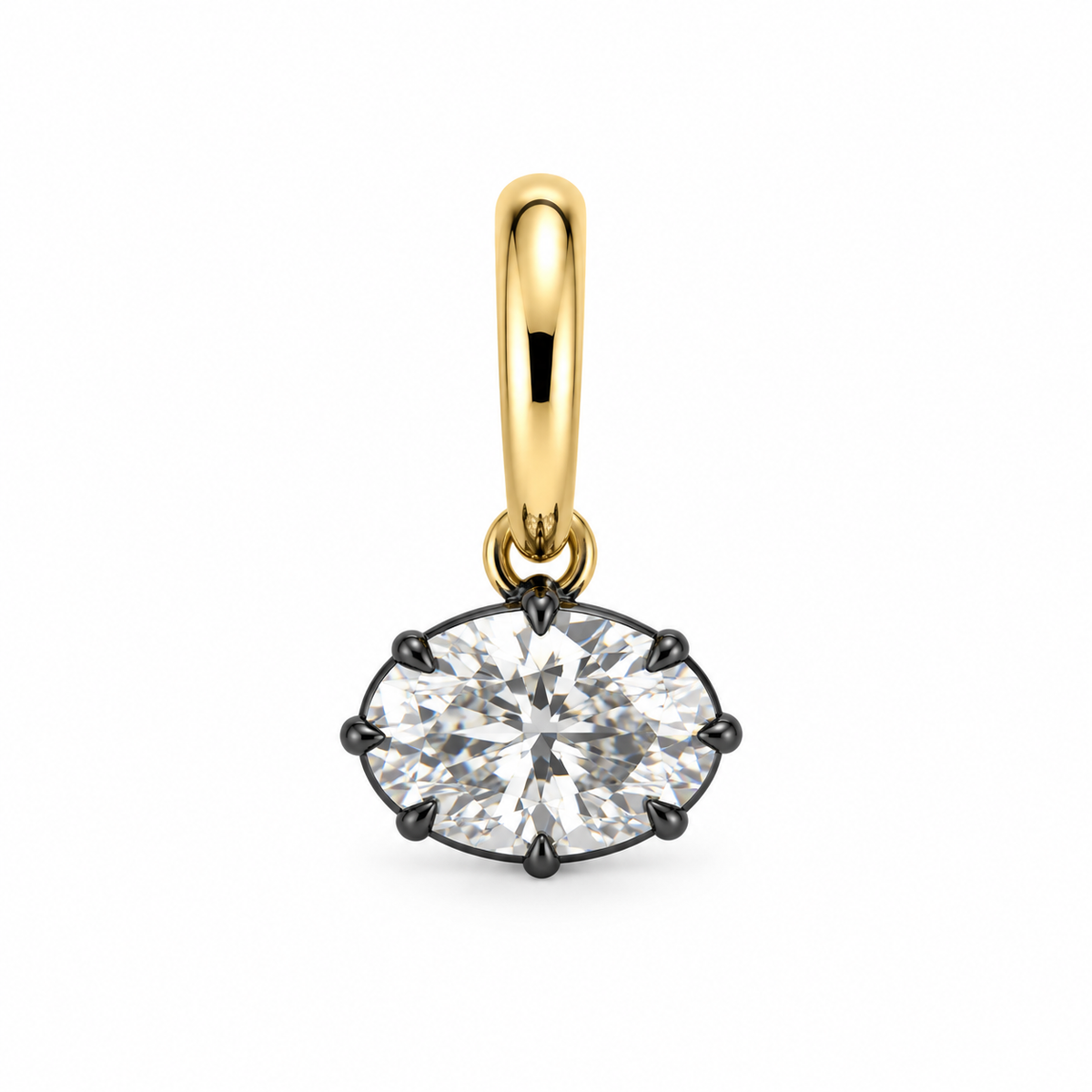 The Georgian Oval Cut East-West Lab Grown Pendant