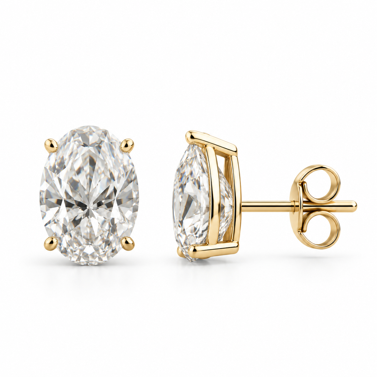 The Oval Solitaire Studs | 5 CTW Lab-Grown Diamonds