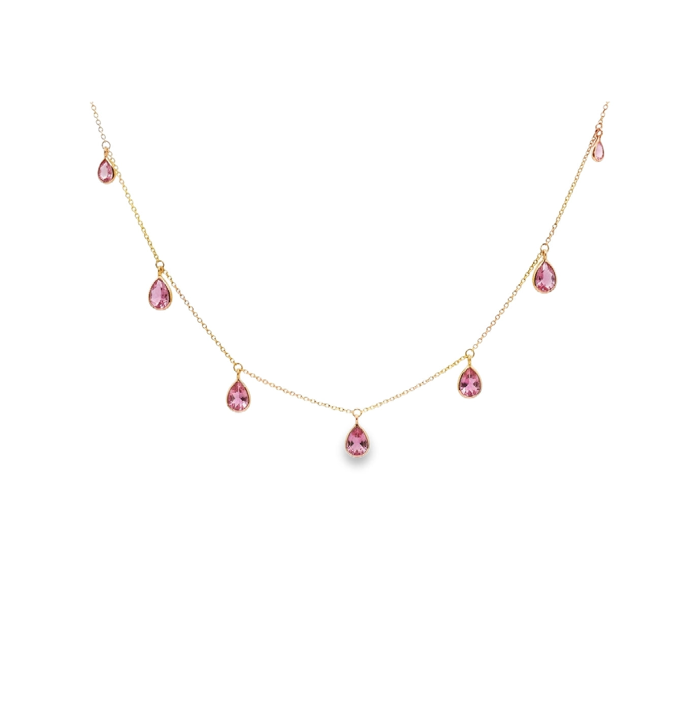 Pear-Cut Sapphire Station Neckclace
