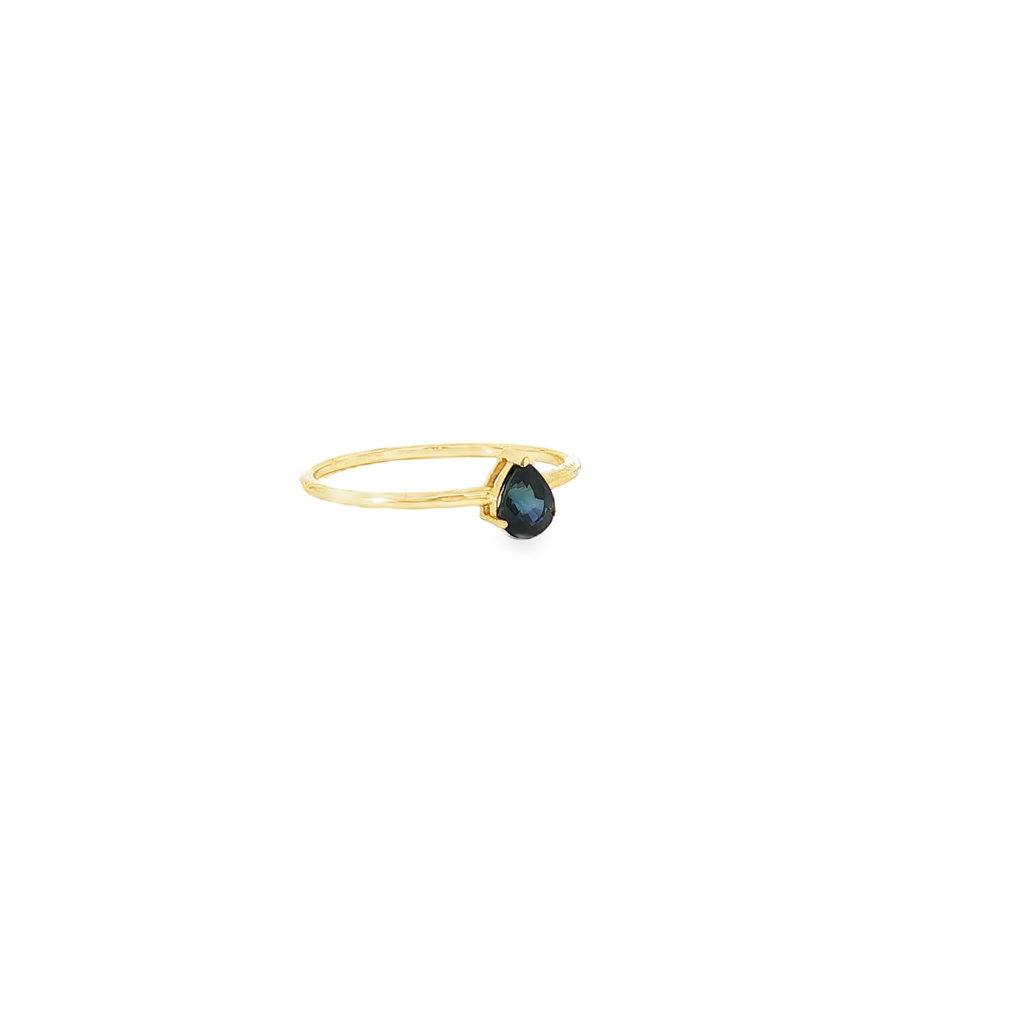 Pear-Shaped Blue Sapphire Solitaire Ring