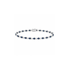 Pear-Shaped Blue Sapphire Tennis Bracelet