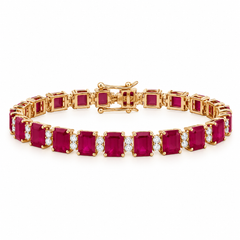 The Emerald-Cut Ruby & Diamonds Tennis Bracelet