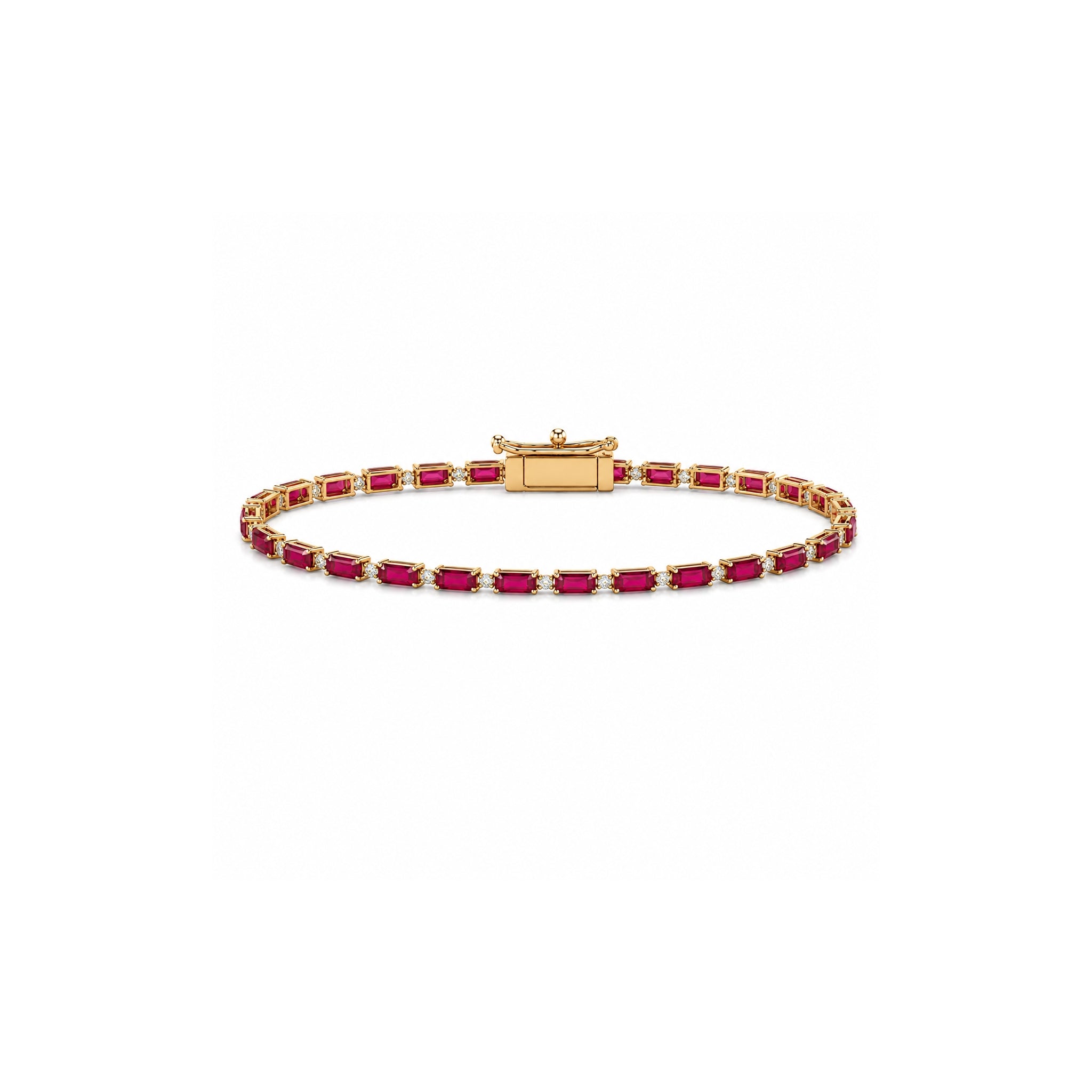 Ruby and Diamonds Tennis Bracelet
