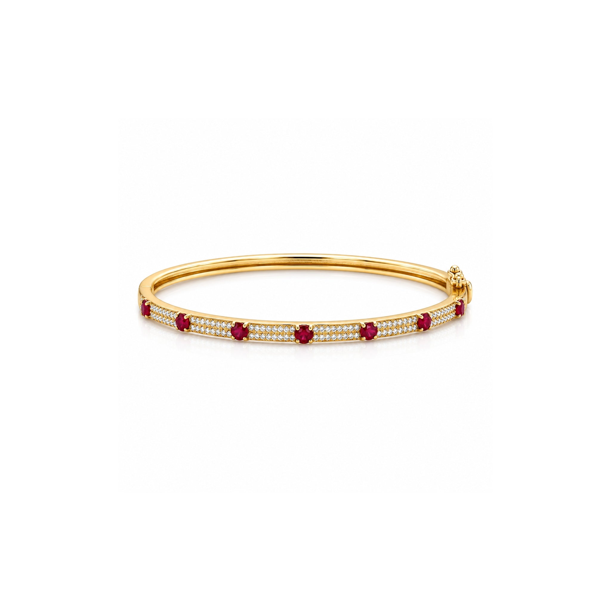 Ruby and Pave Diamond Bangle