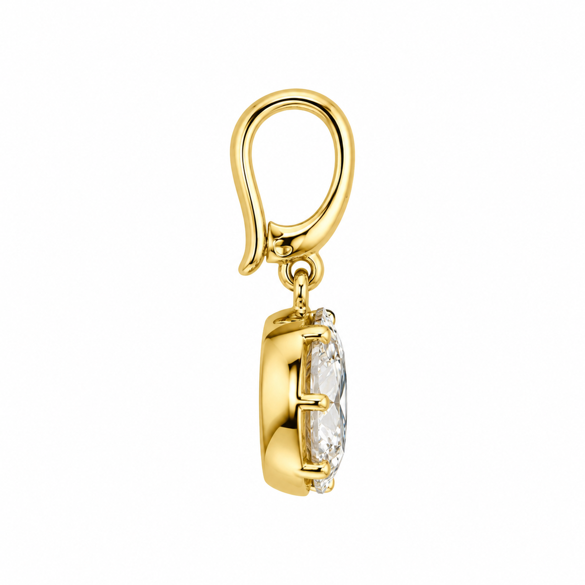 The Oval Lab Grown Pendant in Yellow Gold