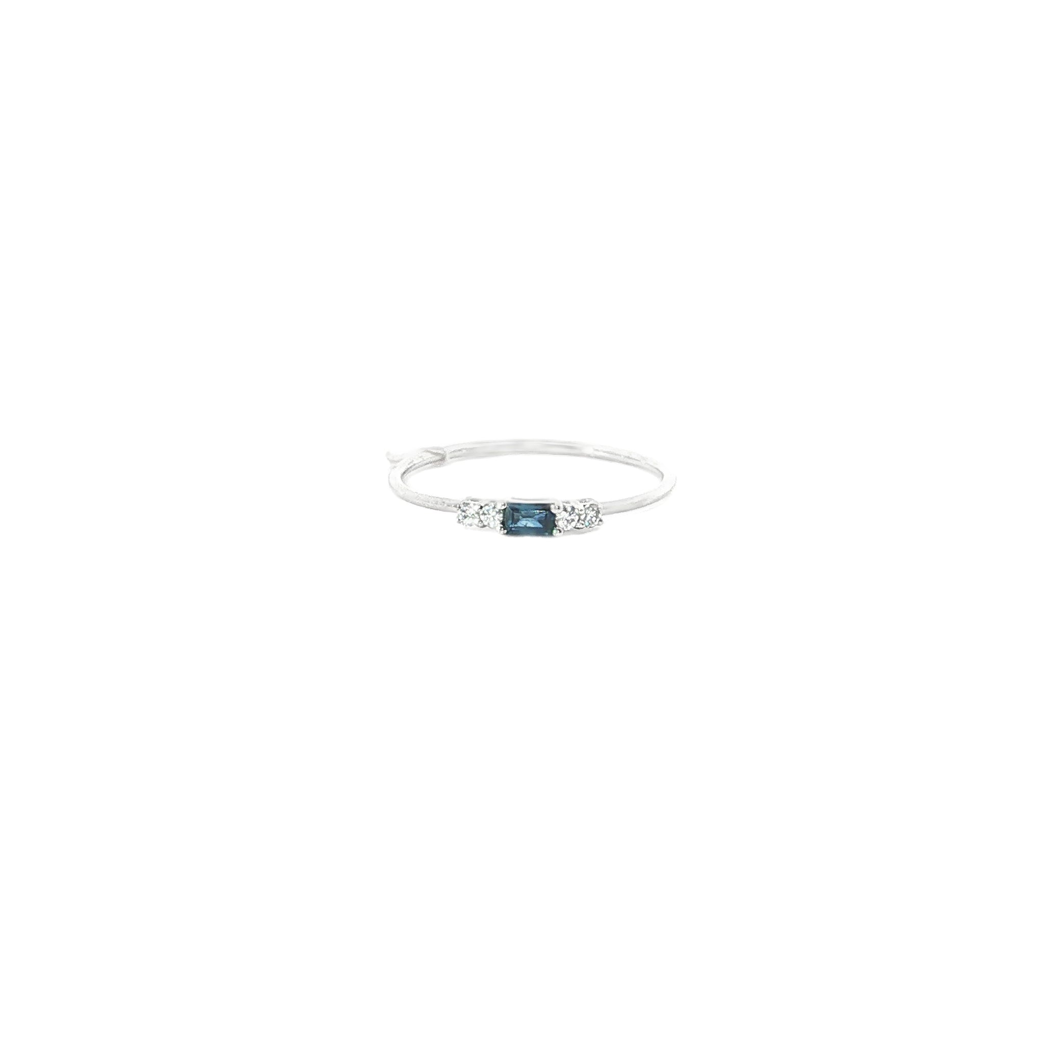 Skinny Blue Sapphire Stackable Ring
