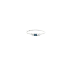 Skinny Blue Sapphire Stackable Ring