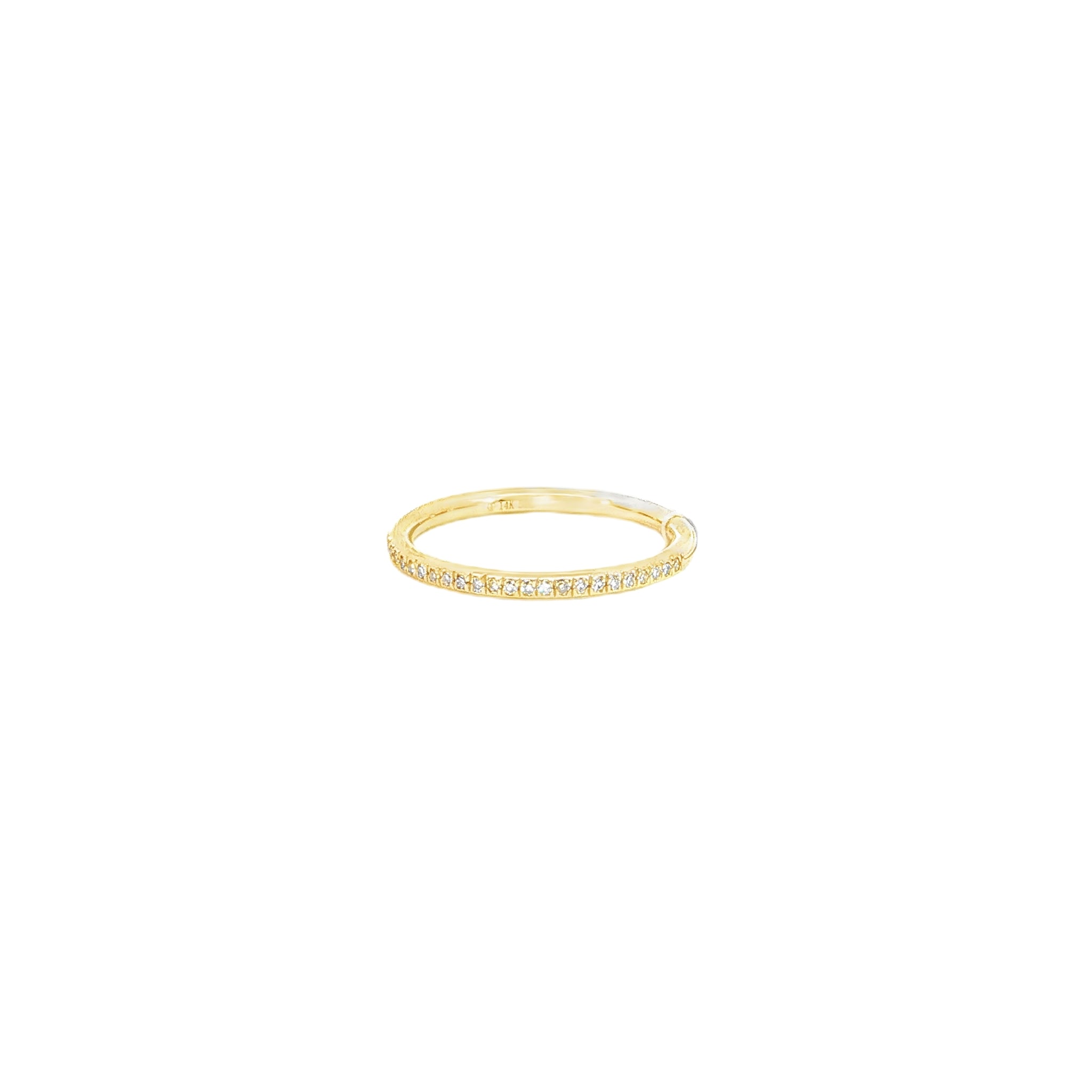 Skinny Half Pave Diamond Eternity Ring