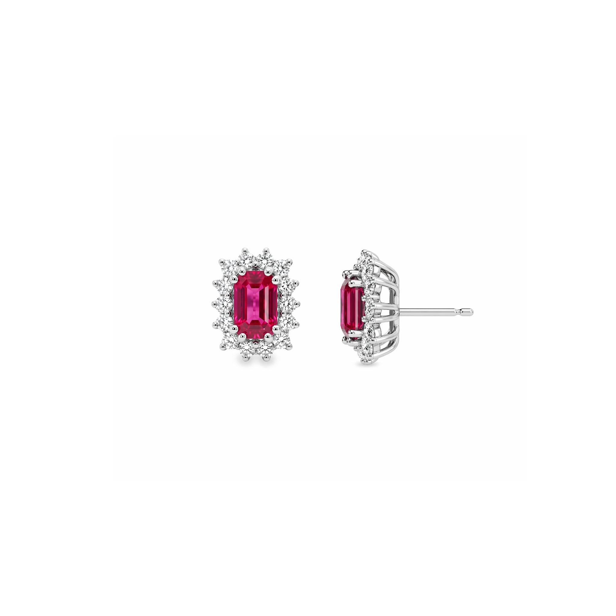 Small Ruby and Diamond Studs