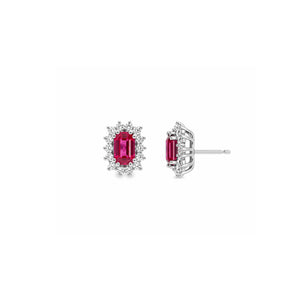 Small Ruby and Diamond Studs
