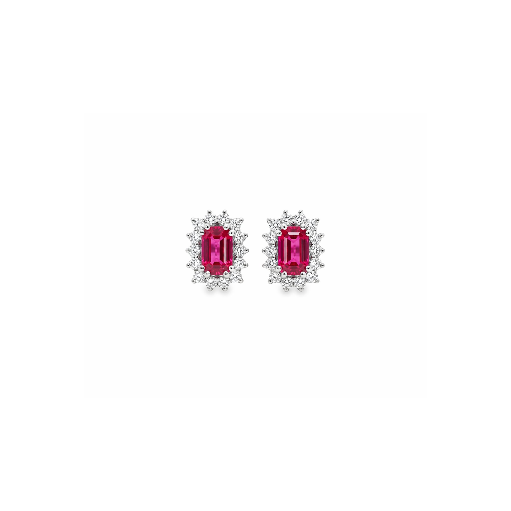 Small Ruby and Diamond Studs