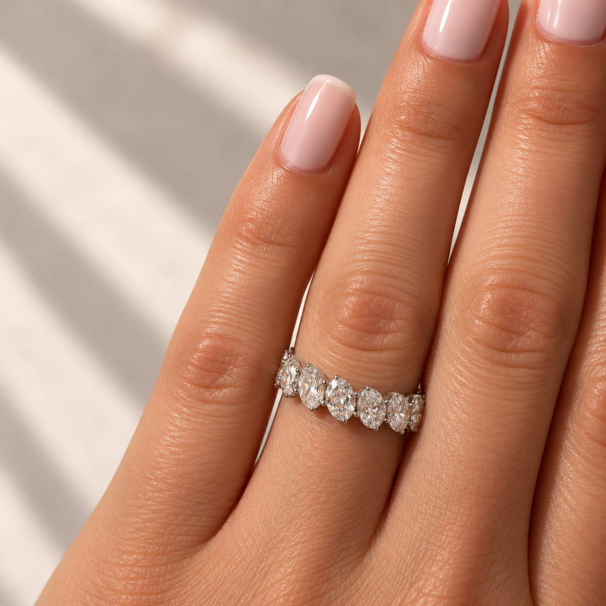 The Oval-Cut Eternity Band | Lab-Grown Diamonds