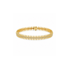 Tennis Bracelet with Gold Spikes