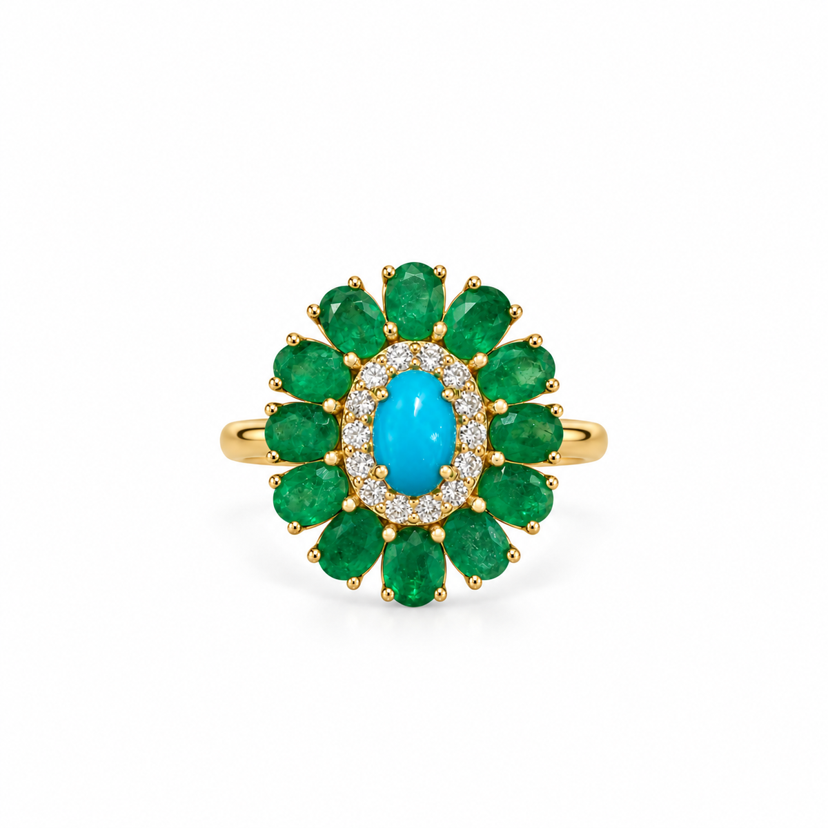 The Emerald and Turquoise Cocktail Ring