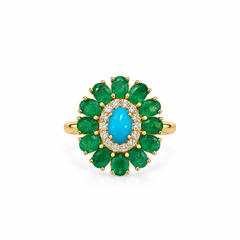 The Emerald and Turquoise Cocktail Ring
