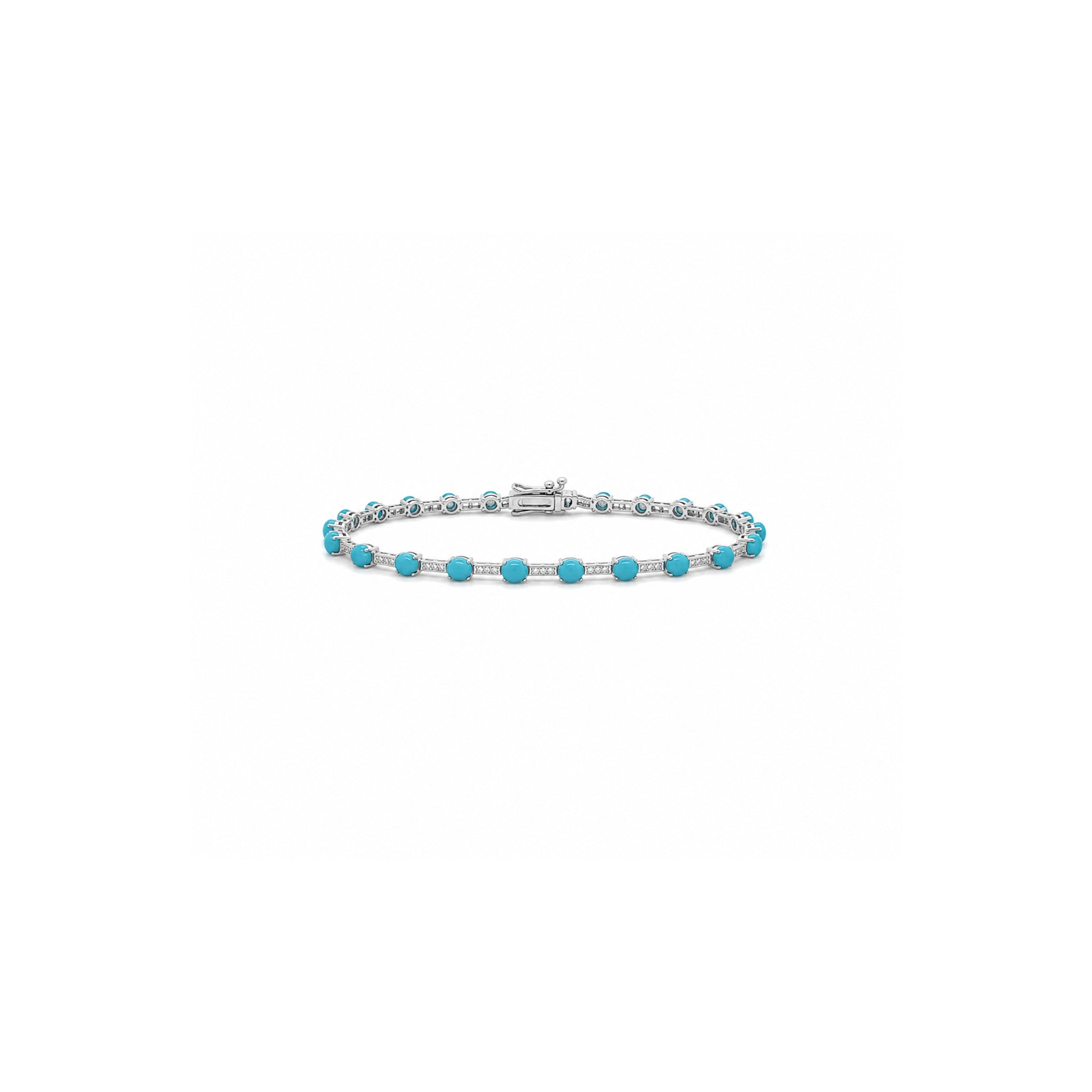 Turquoise and Diamond Tennis Bracelet