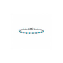 Turquoise and Diamond Tennis Bracelet