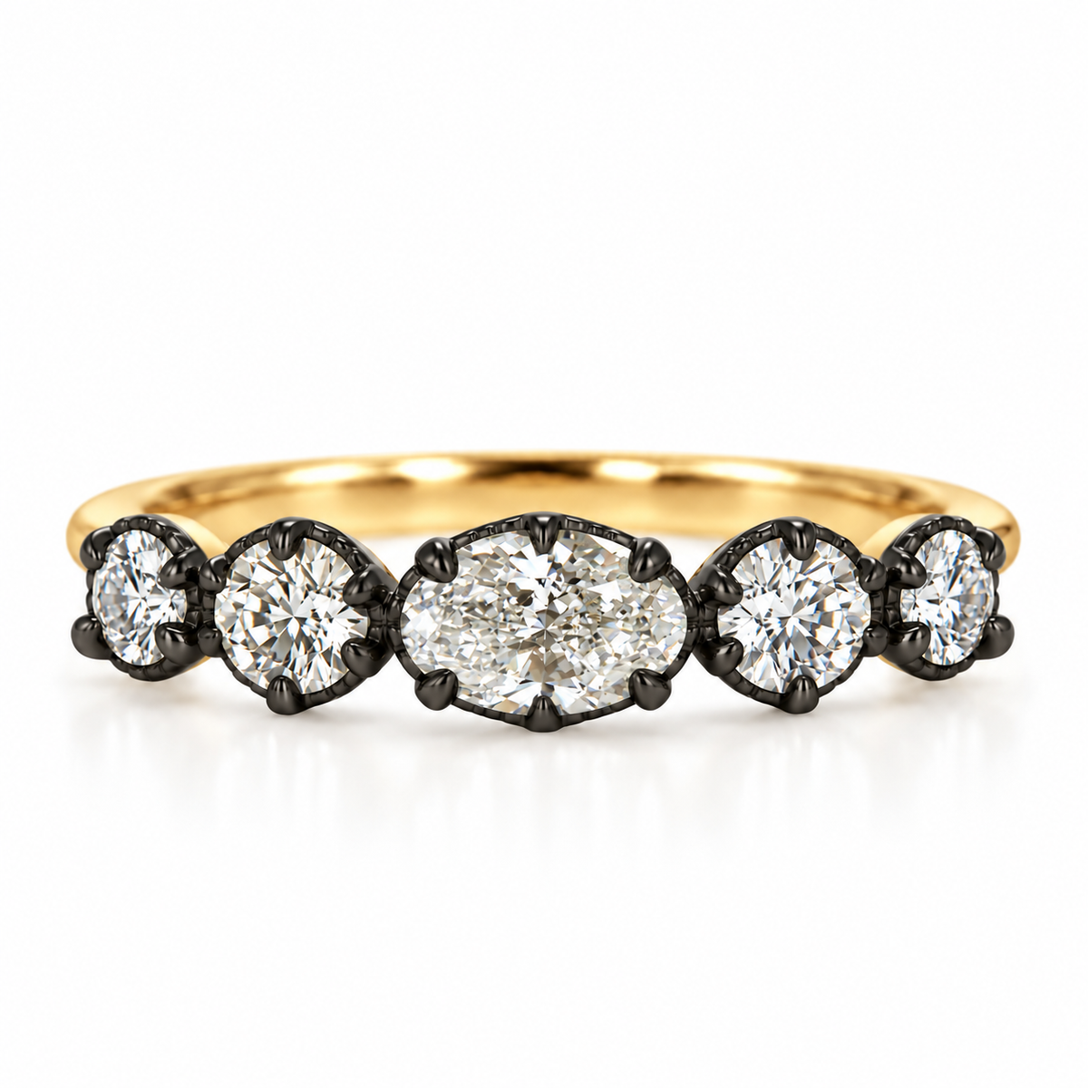 The Georgian-Inspired Five-Stone Diamond Band | Lab-Grown Diamonds