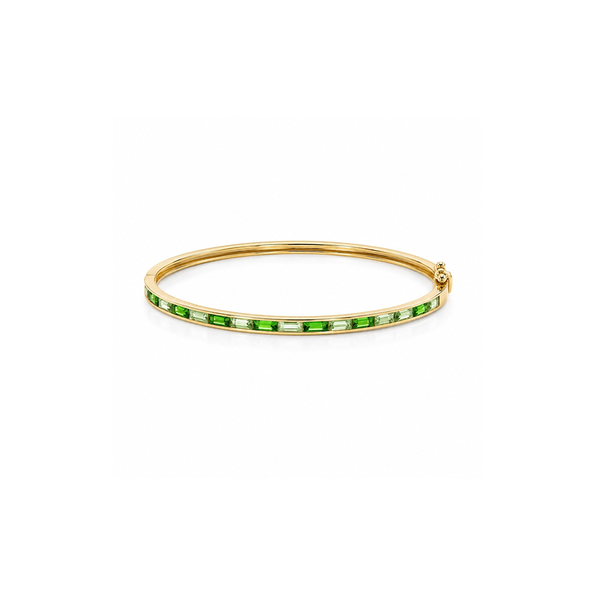 Two Tone Green Sapphire and Tsavorite Bangle