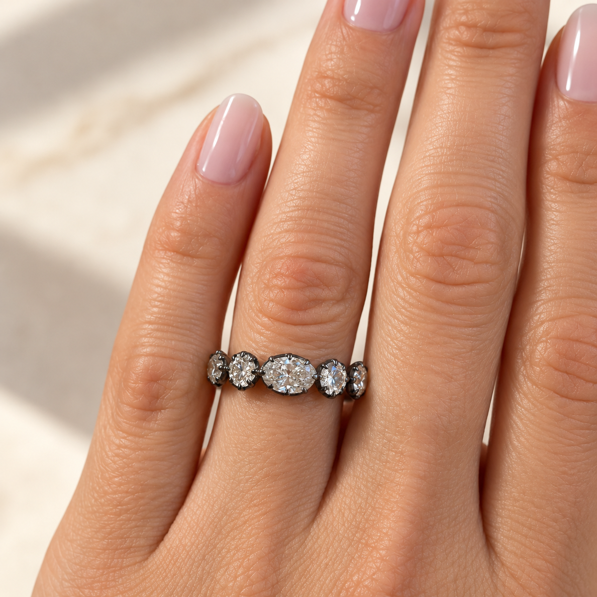 The Georgian-Inspired Five-Stone Diamond Band | Lab-Grown Diamonds