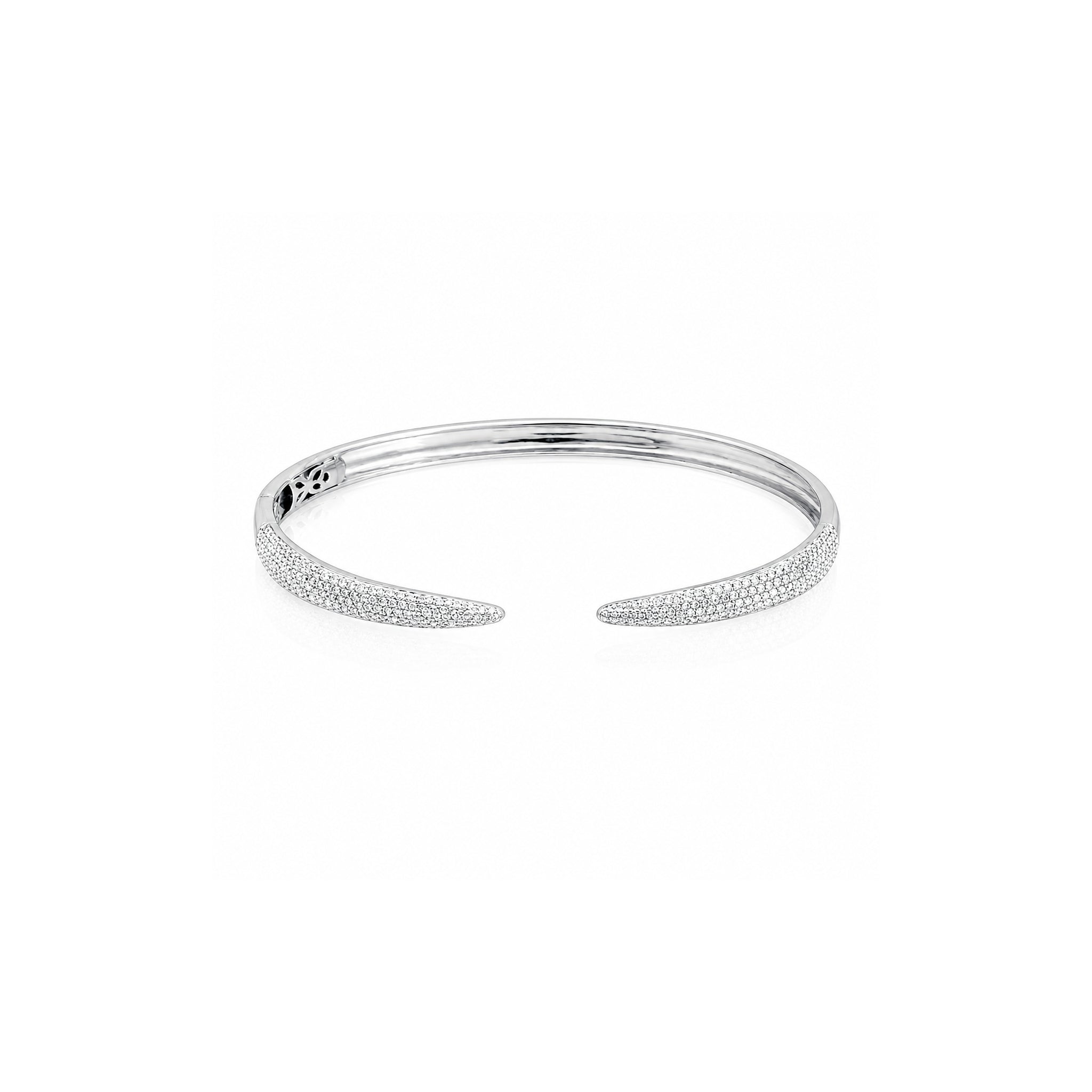 White Gold Claw Diamond Bangle