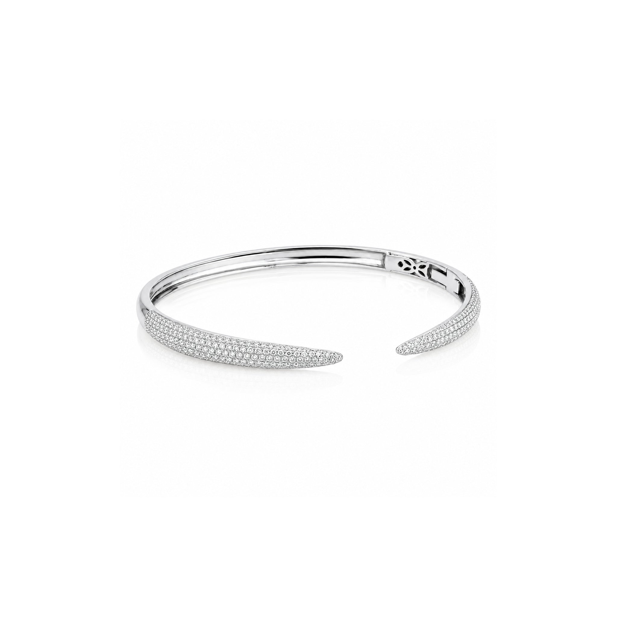White Gold Claw Diamond Bangle