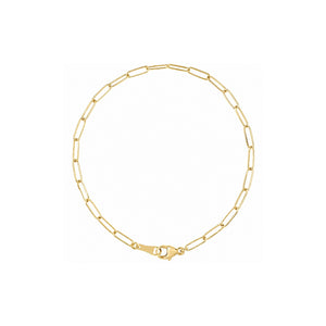 Yellow Gold Paperclip Chain Bracelet